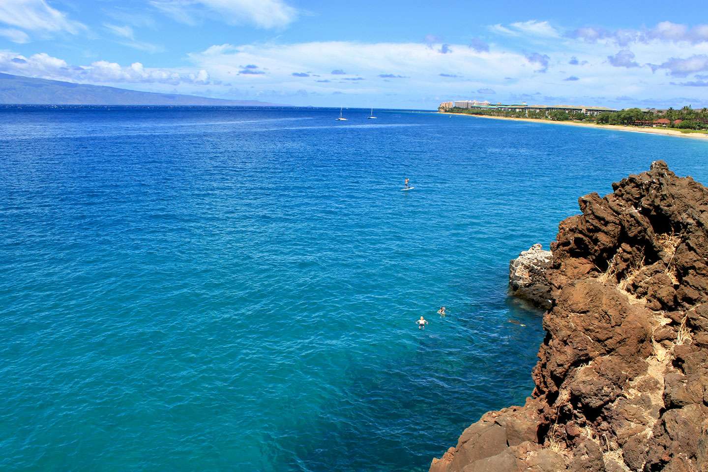 snorkelers around Black Rock Kaanapali Beach
