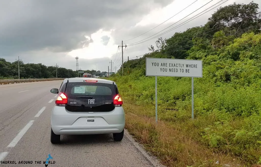 Our rented car in Mexico