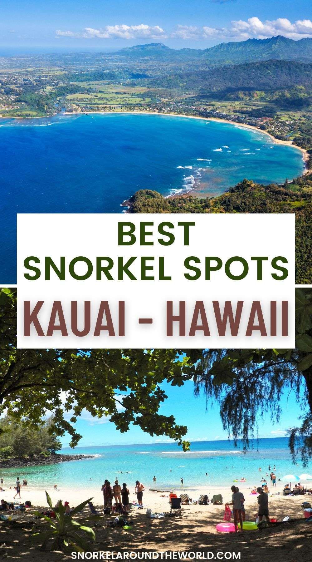 Kauai snorkel spots - pin image