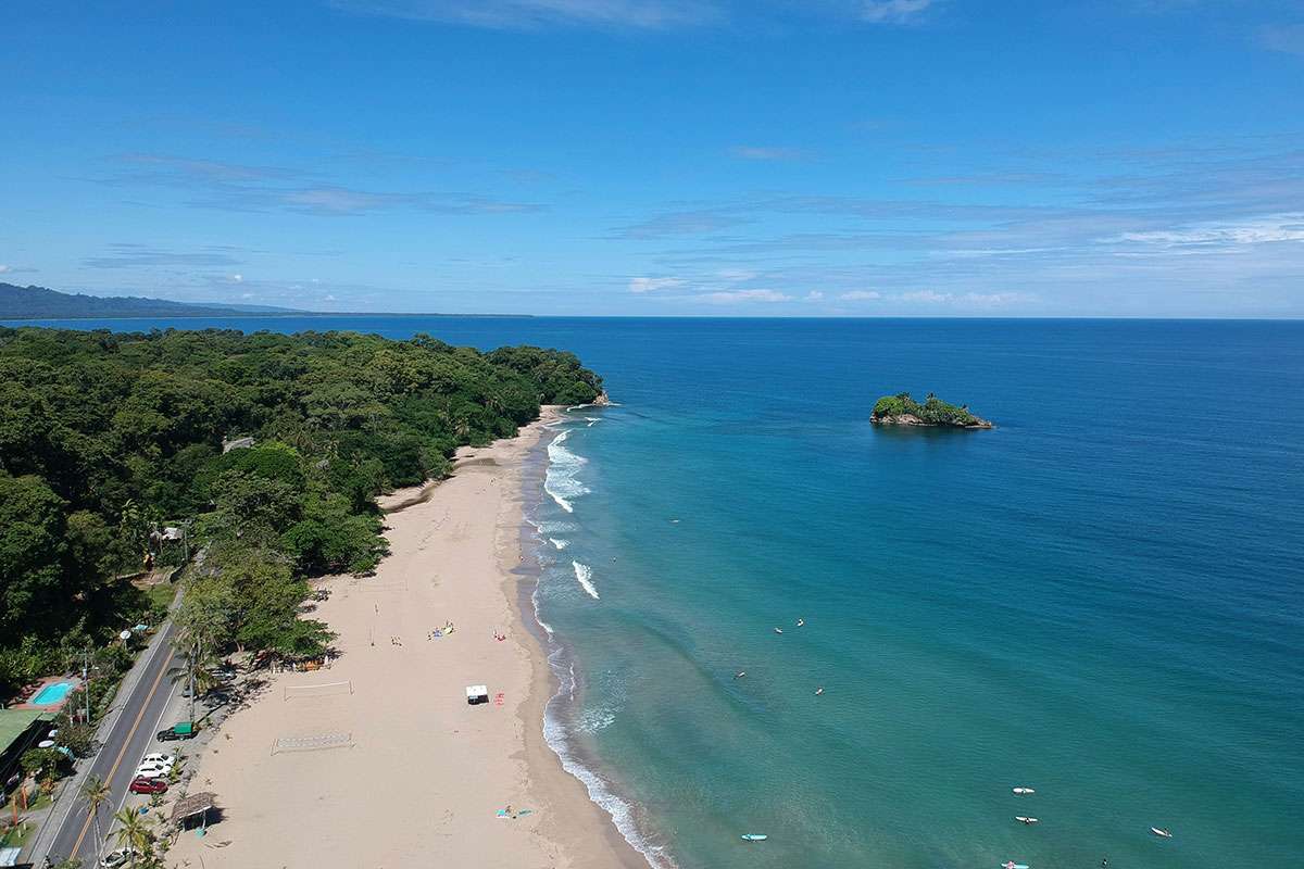Caribbean coast of Costa Rica on a sunny day