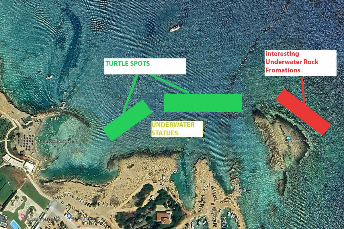 Green Bay snorkeling map