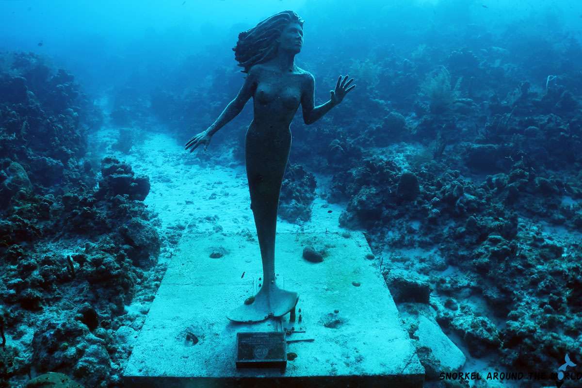 Underwater mermaid statue at Sunset Point