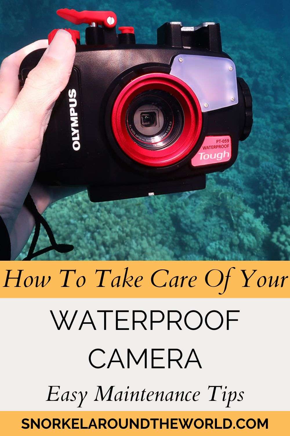 Waterproof camera maintenance Pinterest image