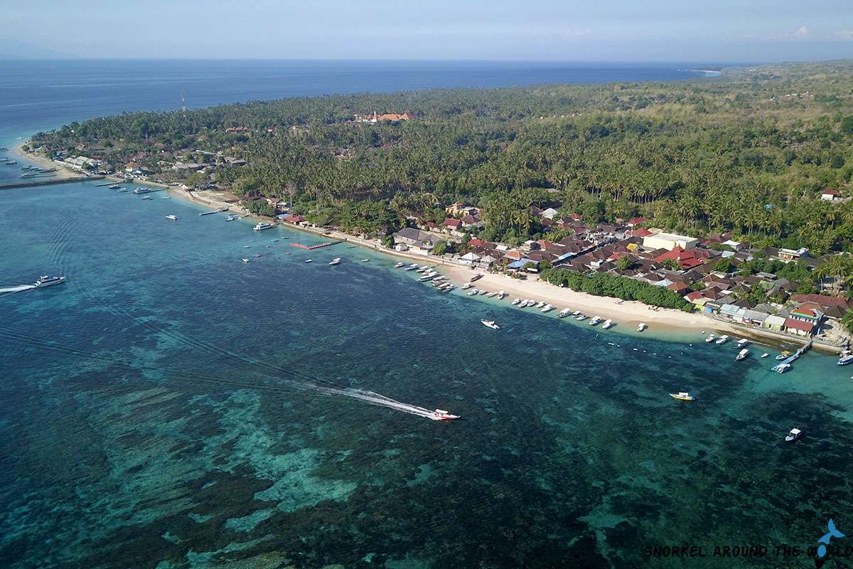drone photo of Nusa Penida Island