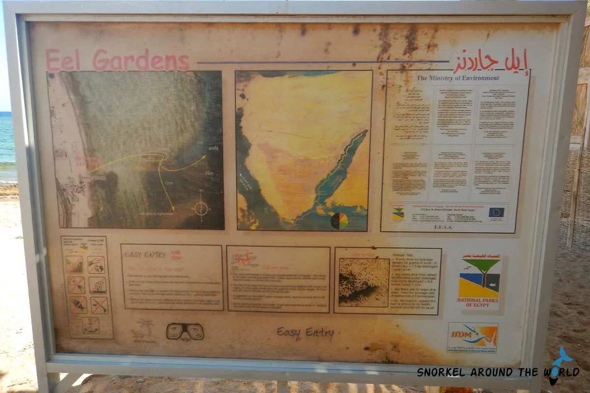 Eel garden snorkeling spot entry sign