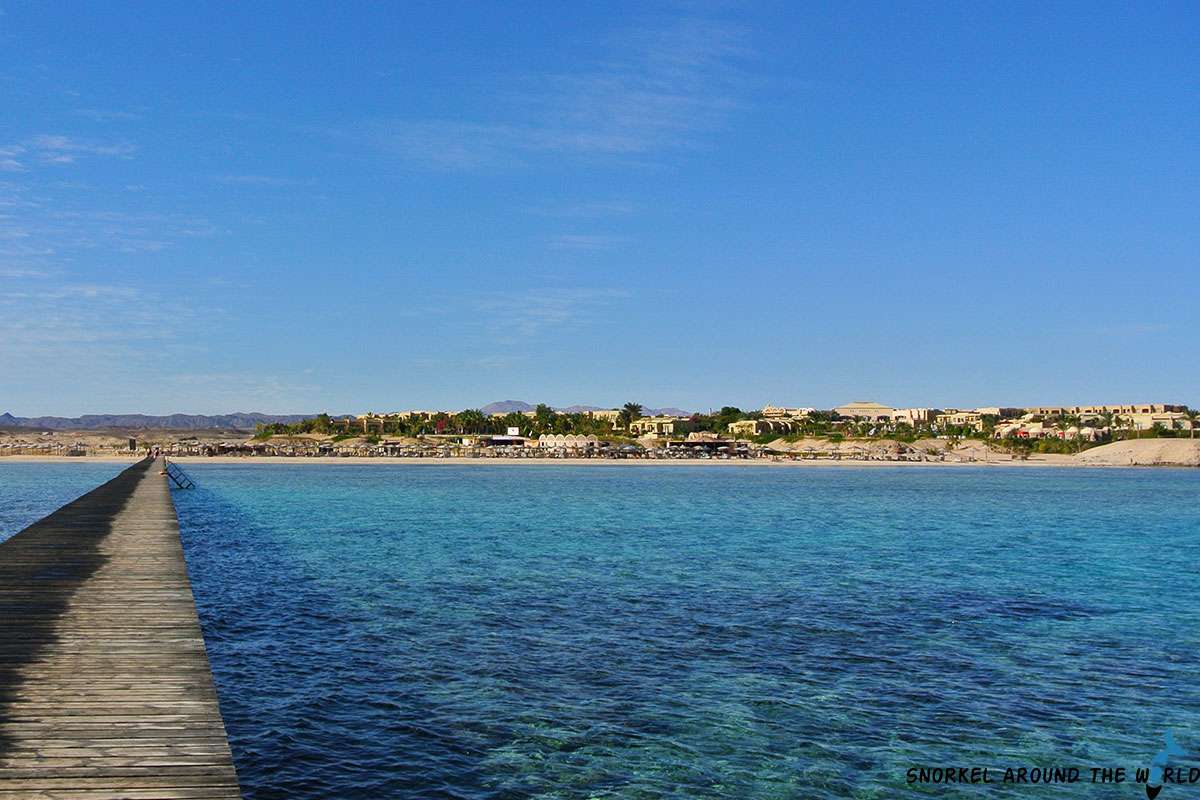 Three Corners Fayrouz Plaza Beach Resort from the jetty