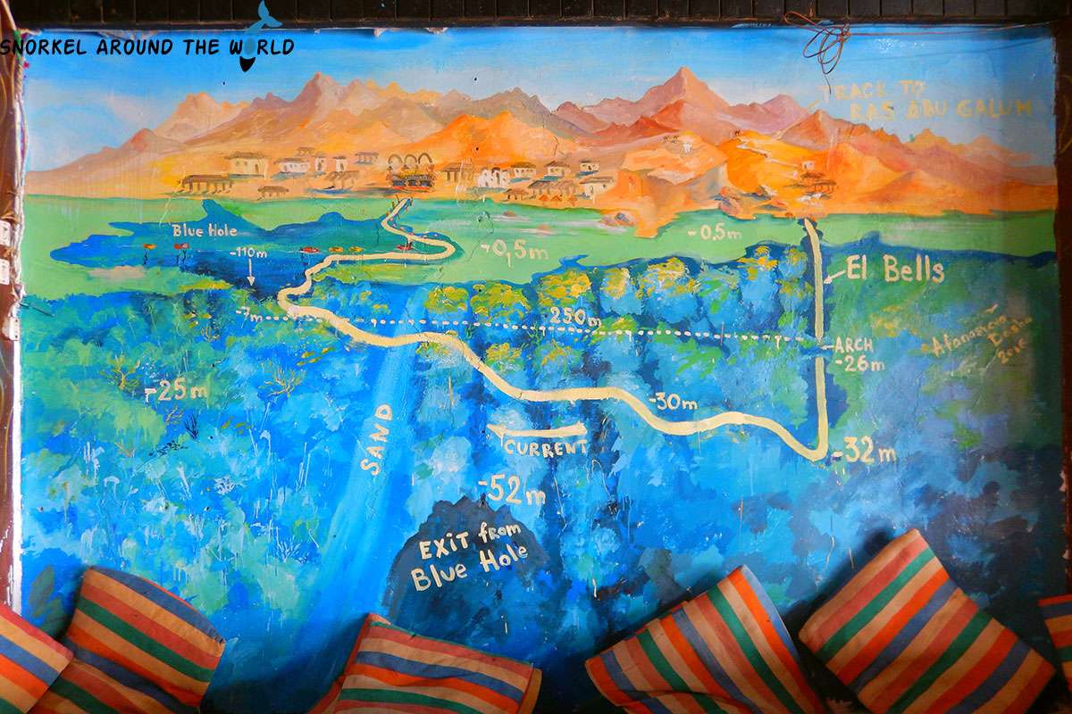 map of the Blue Hole and Bells - wall paint