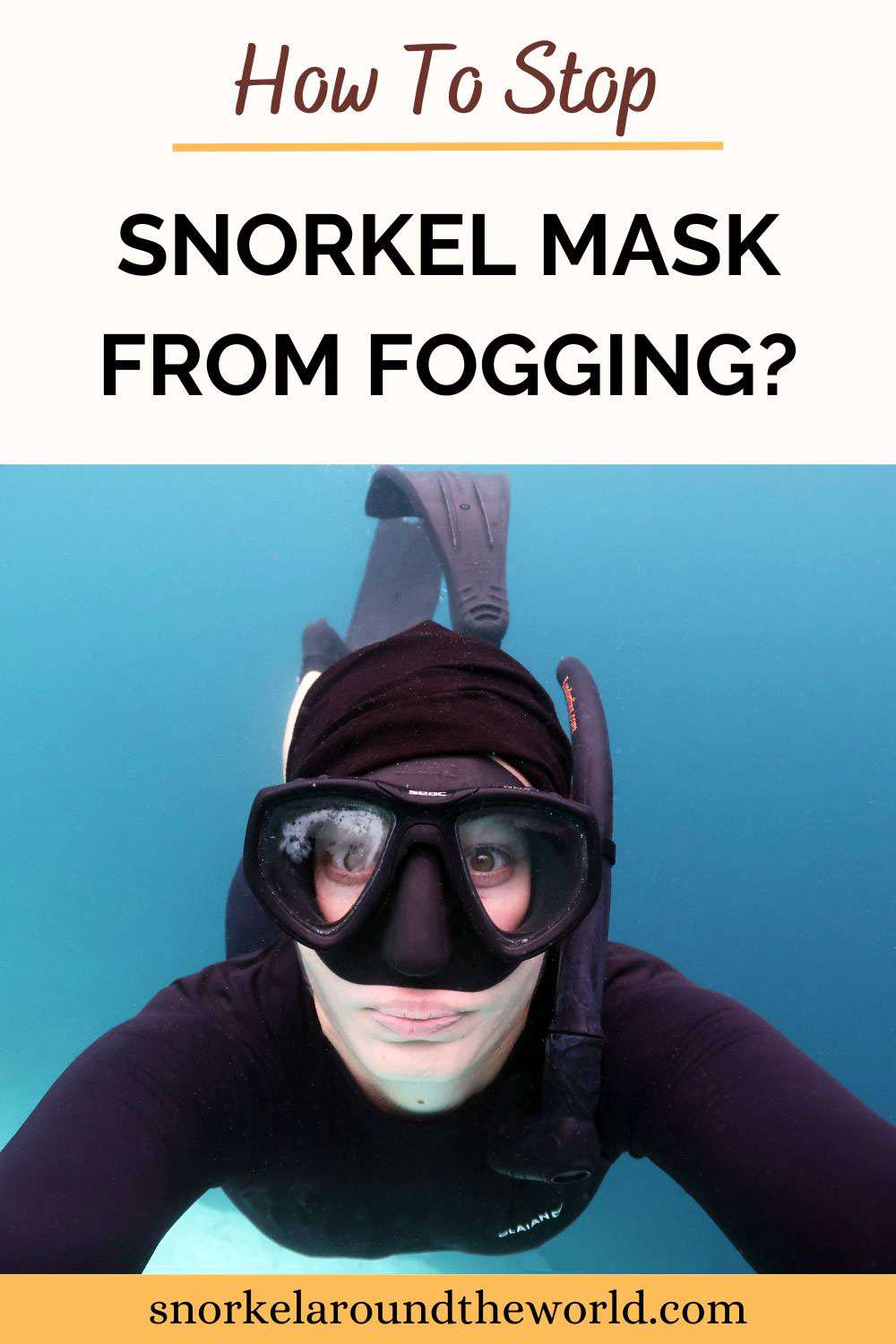how to prevent snorkel mask from fogging - Pinterest image